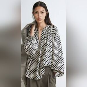 H&M Balloon Sleeve Raglan Womens Loose Baggy Blouse